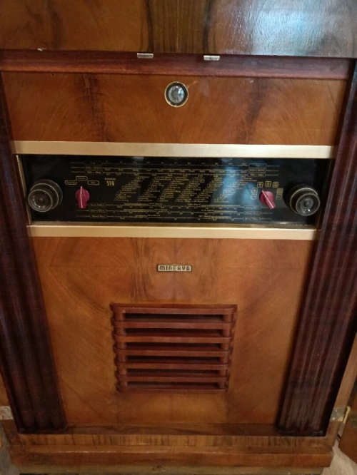 Meuble Radio FM AM phono 78 Tour Ancien MINERVA 1950