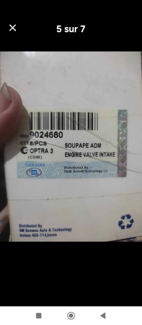 Soupape neu optra 3 