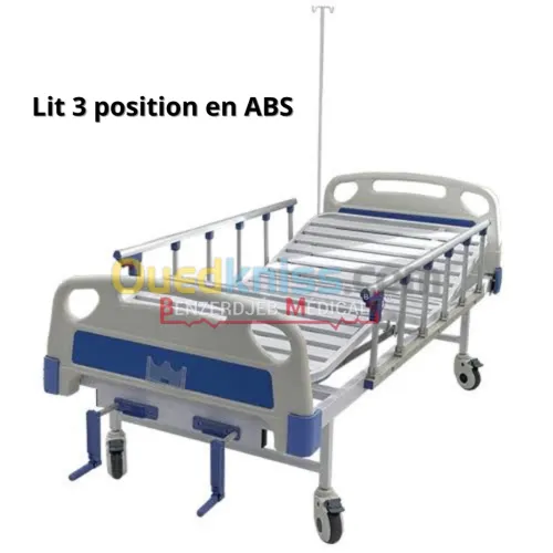 Vente de lits médicalisés manuels - 1, 2 et 3 positions -Pour malades