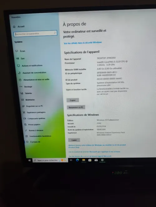 HP pro i3 3 ème 