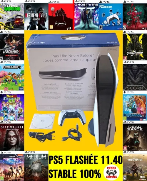 PS5 USA FLASHÉE 11.40 (STABLE 100%) + 17 JEUX INSTALLÉS + BOITE