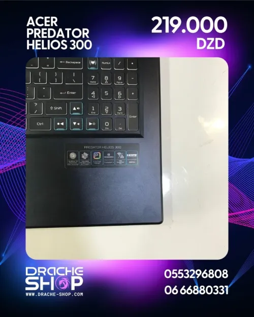 Laptop Acer Predator Helios 300 17.3 pouces i9-11900H RTX 3070 RAM 16GB SSD Nvme 512GB