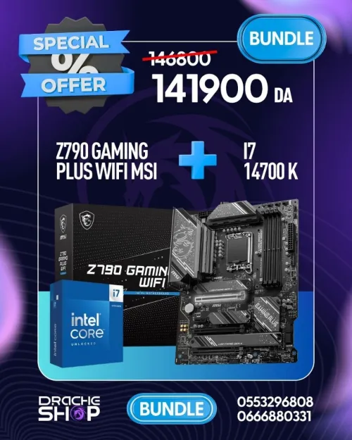 Combo Z790 Gaming Plus Wifi MSI + Intel I7 14700K 