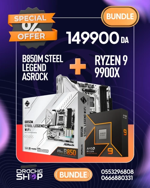 BUNDEL RYZEN 9 9900X +B850m steel Legend Asrock