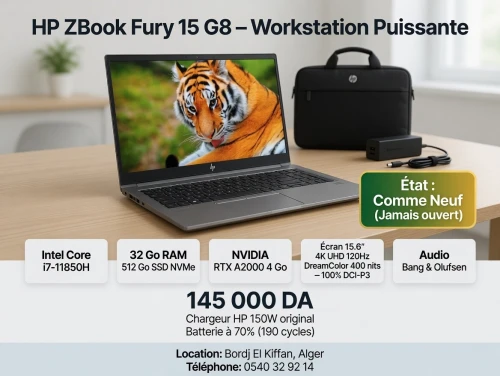 Workstation HP zbook Fury g8 4k 120hrz i7 11th rtx A2000 4g