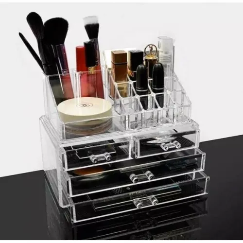 Boîte de rangement pour maquillage et cosmétiques avec 4 tiroirs
