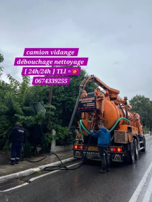 Camion débouchage canalisation nettoyage
