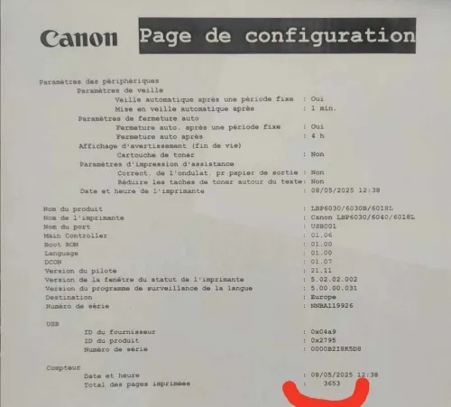 Imprimante canon lazer LBP6030B état 9/10 mchi khadma bezaff 