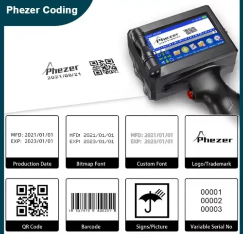 imprimante Inkjet jet d'encre , logo, date, code bare, printer rechargeable date d'expiration dateur
