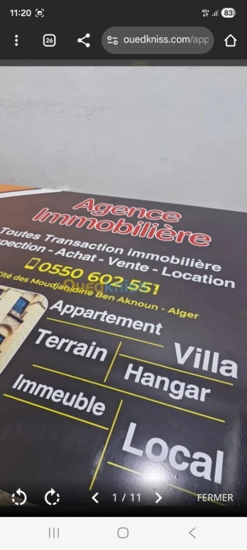 Location Appartement Niveau de villa F5 Alger Ben aknoun