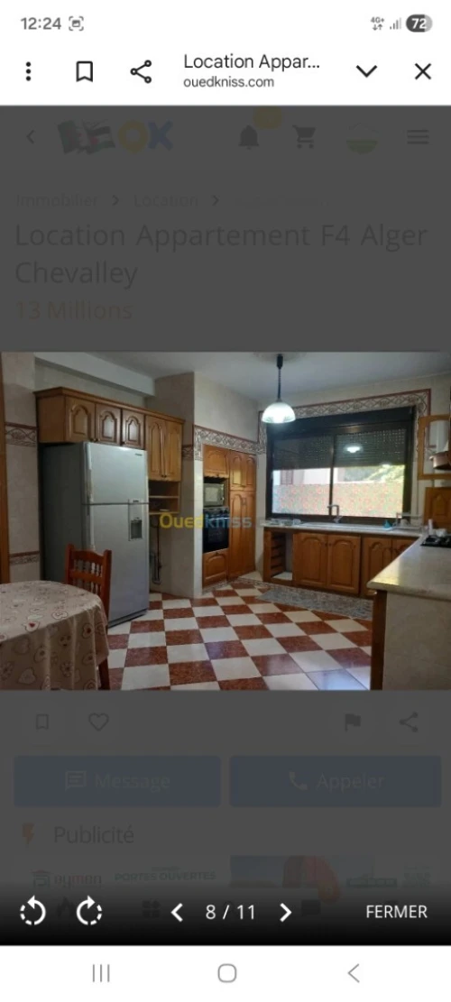 Location Appartement F4 Alger Chevalley