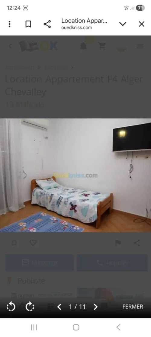 Location Appartement F4 Alger Chevalley