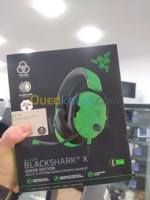 Casque Razer blackshark v2 x green édition 