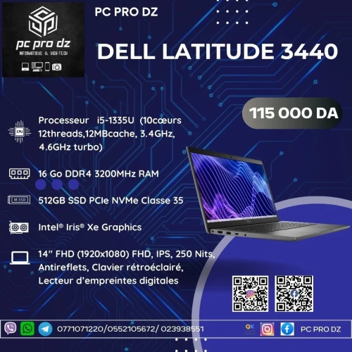 DELL LATITUDE 3440 i5 1345U 16GB DDR4 512GB SSD NVMe 14 FHD Intel Iris Xe