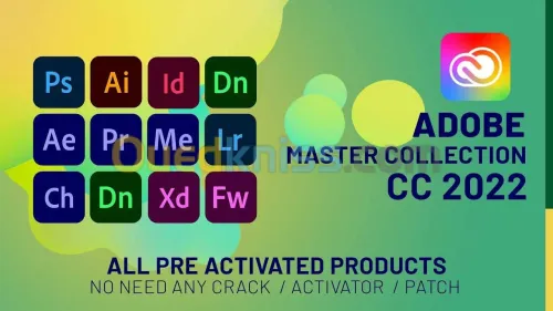 Tous les produits Adobe CC : Adobe Photoshop, Illustrator, After effect , Adobe Premiere pro 2023