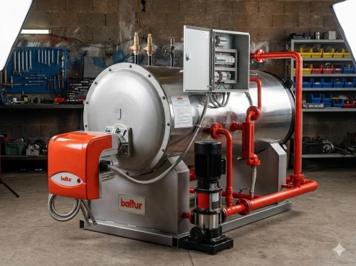 Chaudière en acier avec BRULEUR * ECOFLAM * BRULEUR * RIELLO à GAZ