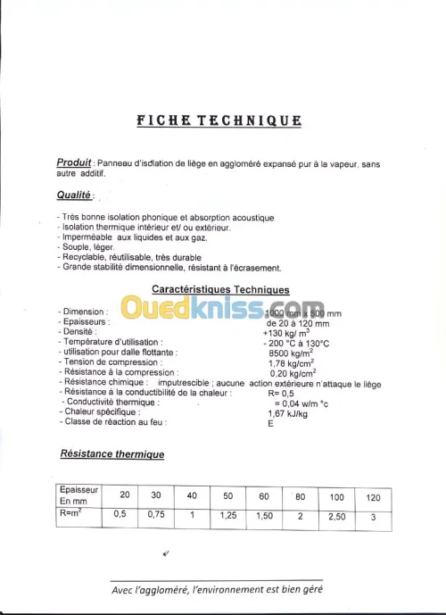 Panneaux de Liège isolation noir 4cm