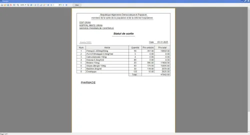 Programme de gestion des stocks des pharmacies publiques