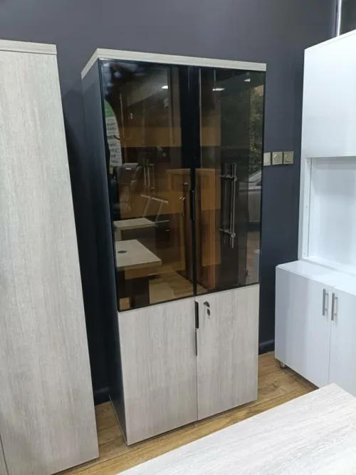 Armoire avec 02 portes semi-vitrées 