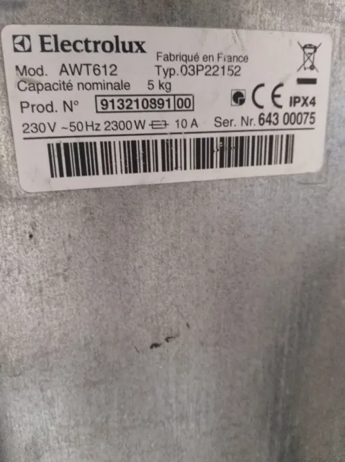 Machine à laver Electrolux AWT612 - problème de carte mère