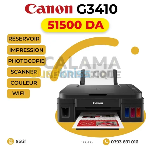 IMPRIMANTE Canon G3410 RÉSERVOIR COULEUR MULTIFONCTION WIFI