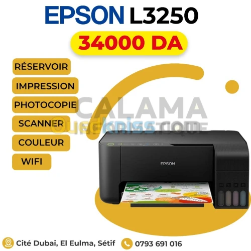 Imprimante Epson L3250 Réservoir, Couleur, Multifonction, WIFI