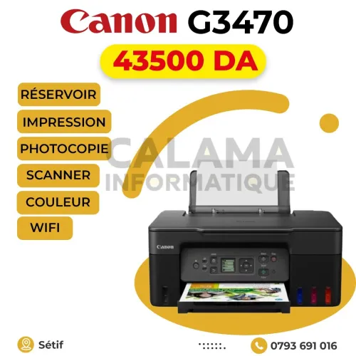 IMPRIMANTE Canon G3470 RÉSERVOIR COULEUR MULTIFONCTION WIFI