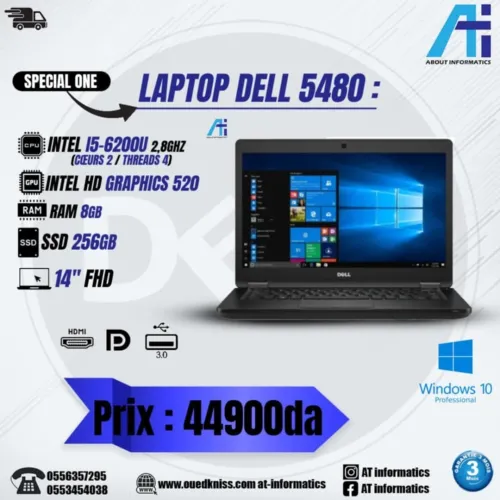 LAPTOP DELL LATITUDE  5480 i5 6GB 8th 256 ssd 14"FHD WIN 10 