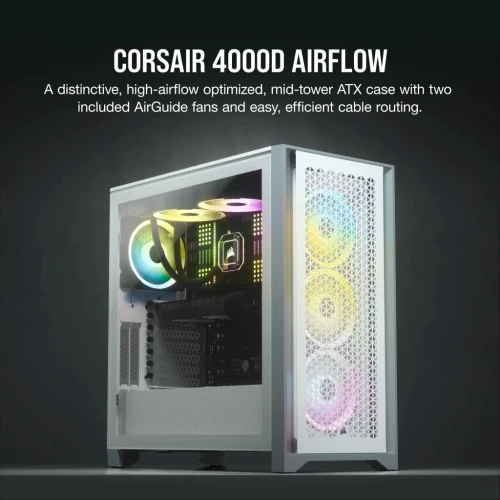 Boitier Corsair 4000D AIRFLOW Tempered Glass white