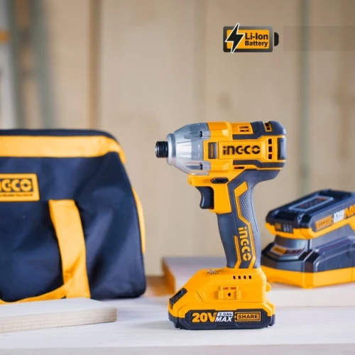 Visseuse A CHOCS 1/4 BATTERIE 20 VOLT P20S INGCO CIRLI2002 C 2BAT BRUSHLESS 16 800