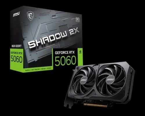 CARTE GRAPHIQUE RTX 5060 8GB OC MSI SHADOW X2 OC BULK