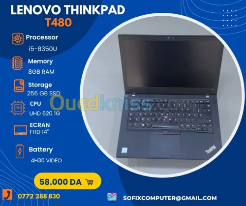 LAPTOP LENOVO THINKPAD T480 I5-1135U 8G 256G SSD 14".