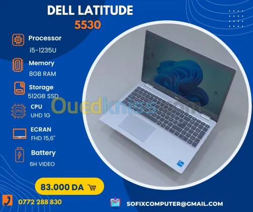 LAPTOP DELL LATITUDE 5530 I5-1235U 8G 512G SSD 15,6".