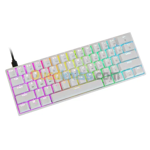 EPOMAKER SKYLOONG SK61 RGB Gaming Keyboard Gateron Optical Red Switch (White)