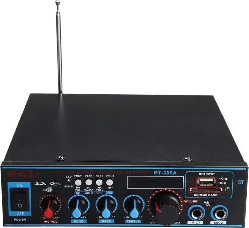 BT-309A Amplificateur de Puissance Domestique, 400W X 2 Mini Amplificateur Audio Bluetooth 