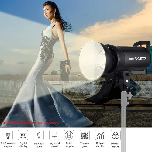 GODOX SK400II Compact 400Ws Studio Flash Strobe Light Built-in 2.4G Système X sans Fil GN65 5600K 