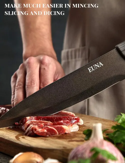 EUNA Couteau De Chef Ultra Tranchant De 18centimetres , Avec Étui Et Boîte Cadeau, Couteau Santoku 