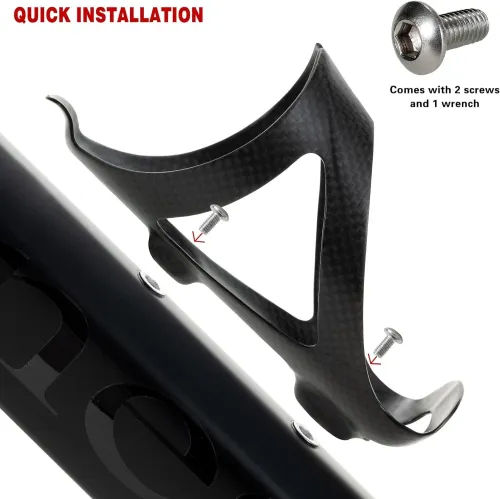 Porte-Bouteille Carbone pour Vélo Porte Gourde VTT Vélo Route Noir Mat
