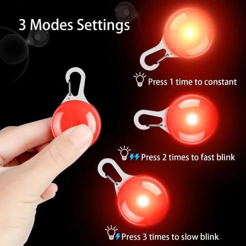 AJOXEL 6 pièces lampe clignotante LED de sécurité à clipser chiens, chats, porte-clés pendentif