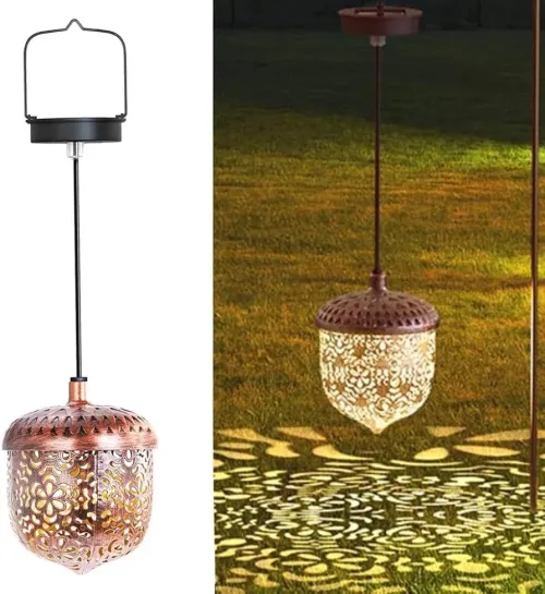 Cacagoo Ltteny Lampe solaire d'extérieur à suspendre, lanterne solaire de jardin avec poignée