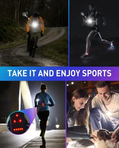 Lampe de course de nuit d'extérieur à LED, lampe de poitrine, avec batterie rechargeable 