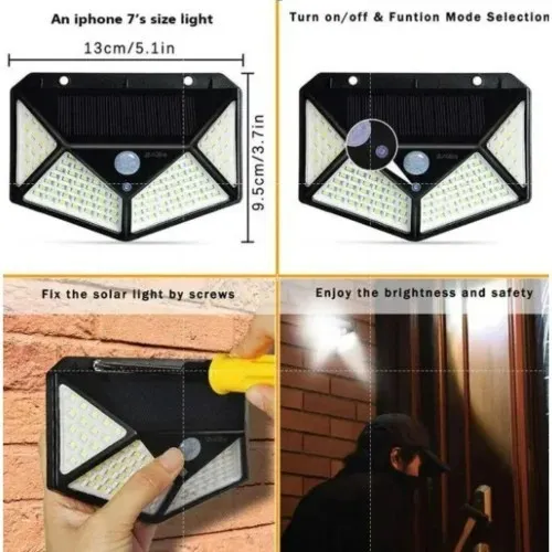 pack de 2 Lampe murale d'interaction solaire alimentée par énergie solaire capteur de mouvement
