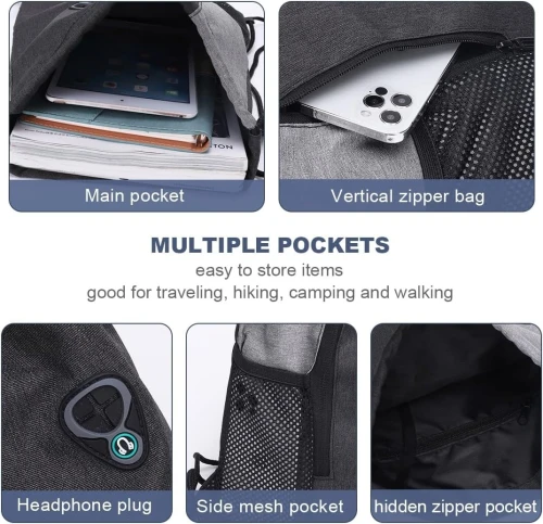Sac à Dos De Sport Avec Cordon De Serrage  Avec Poche Pour Bouteille D'Eau