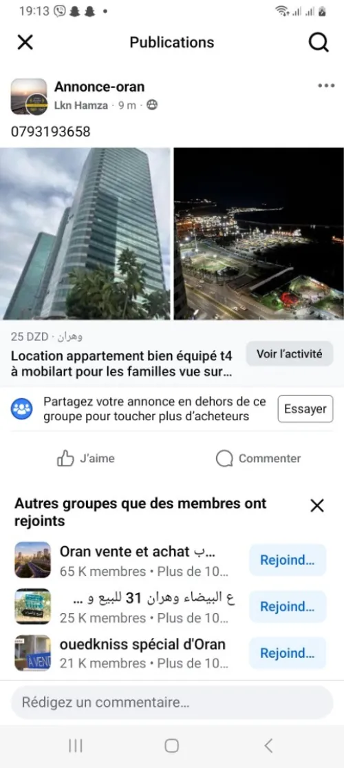 Location vacances Appartement F4 Oran Oran