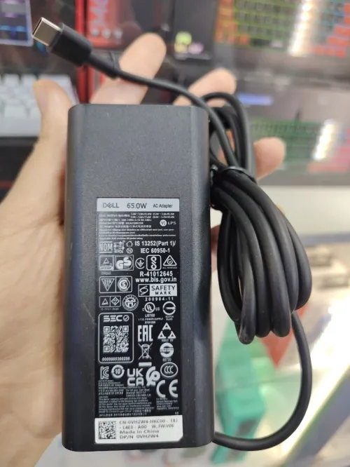 شاحن حاسوب محمول دال أصلي شارجور دال تيبسي أوريجينال chargeur type C Dell 65w original USB-C charger