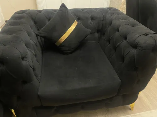 Fauteuil 6 places très bon état noir et doré classe à 8 millions