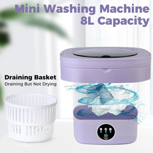 Mini Machine à Laver Pliable et Portable 3 Modes avec Fonction Déshydratation   غسالة ملابس محمولة