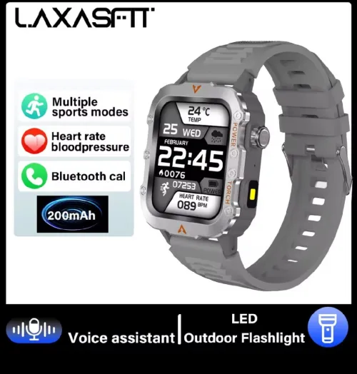 Smartwatch LAXASFIT, LED, Bluetooth, parlant , Multi Sport Mode, surveillance de la santé.