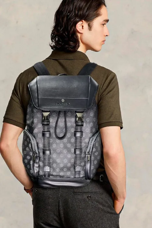 ZUCKBEAR GERALD SERIES LEATHER BACKPACK - BLACK