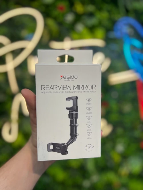 YESIDO RÉTROVISEUR DE VOITURE AVEC SUPPORT DE TÉLÉPHONE
